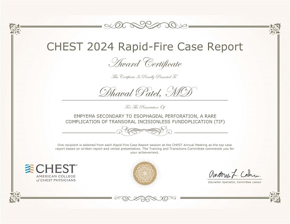CHEST Rapid Fire Award