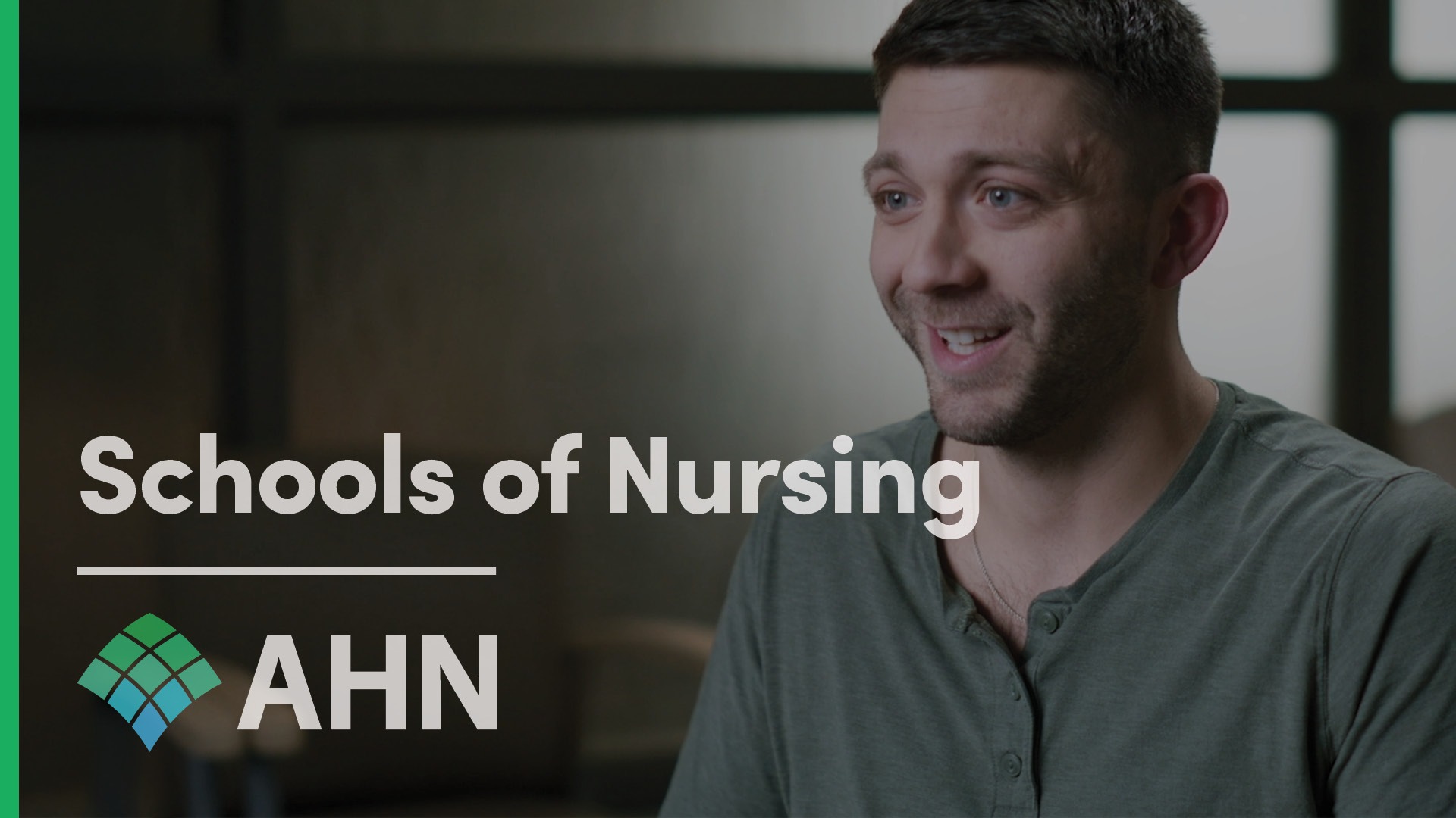 A male nursing student being interviewed