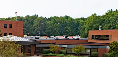 A bird's eye view of AHN Grove City building.