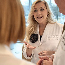 AHN cancer specialist talking to patient.